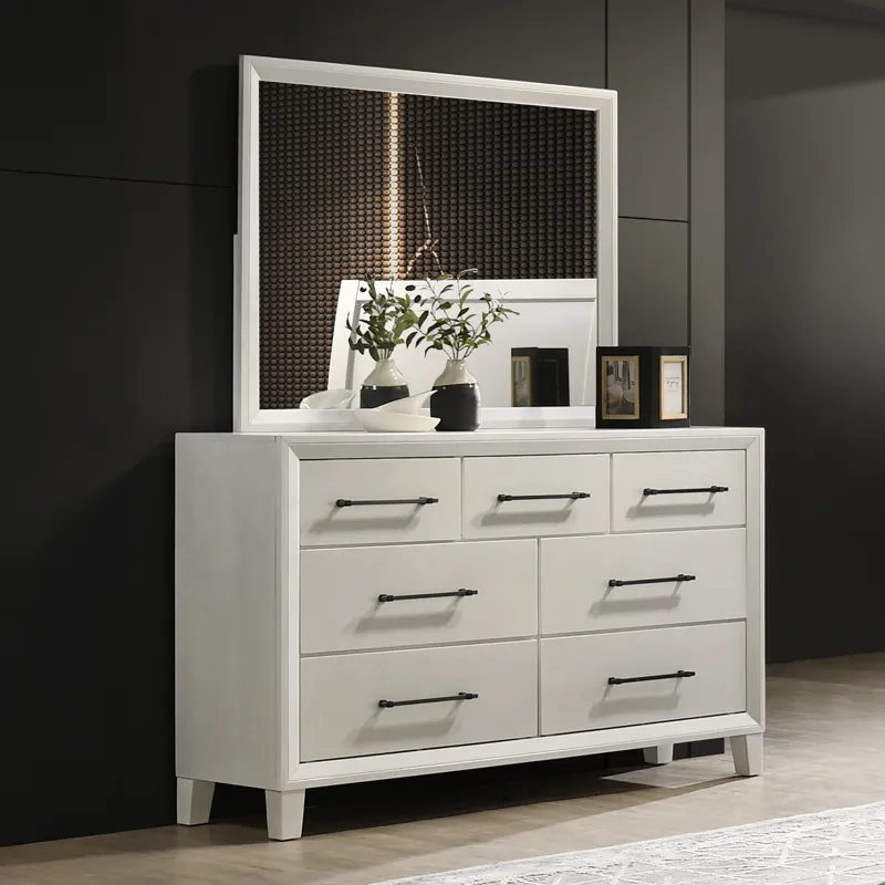 Ballard Dresser & Mirror White
