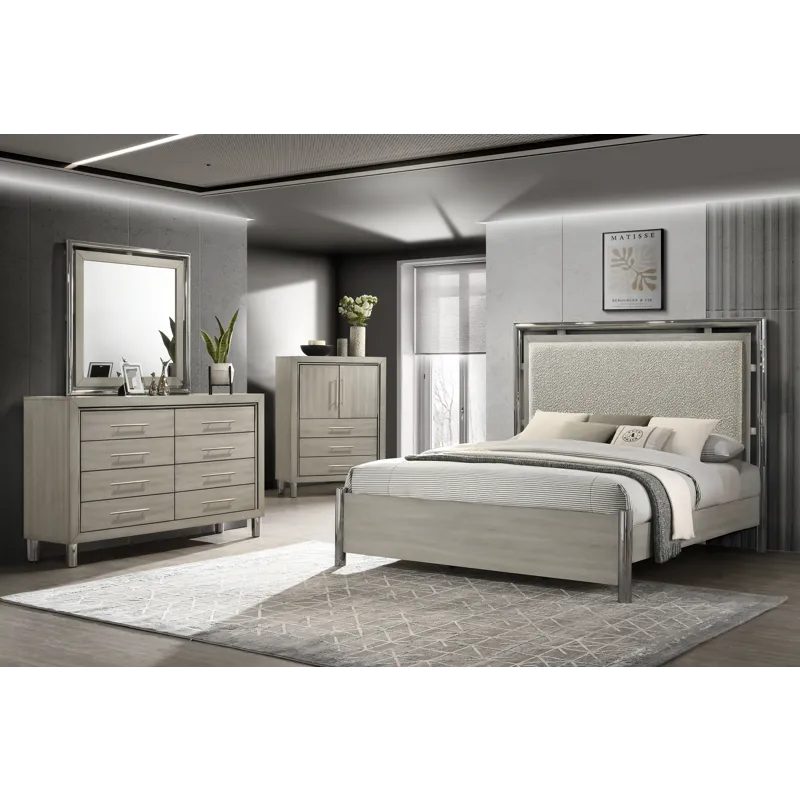 Lennox 5/0 Q 4 PC Set B/Dresser/Mirror/Chest