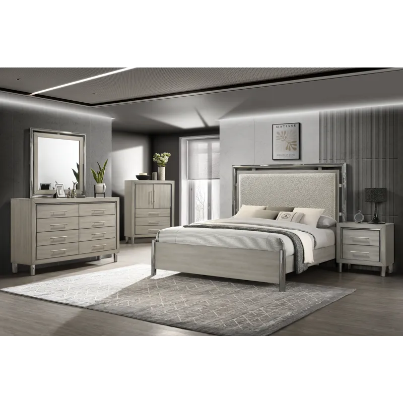 Lennox 5/0 Q 5 PC Set B/Dresser/Mirror/Chest/Nightstand