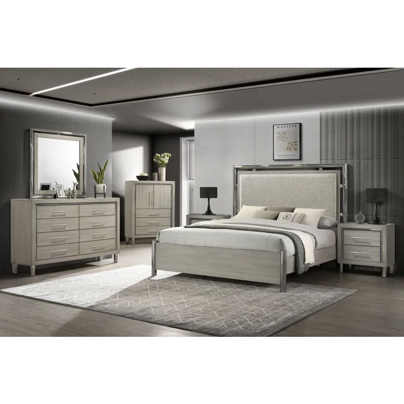 Lennox 5/0 Q 6 PC Set B/Dresser/Mirror/Chest/2 Nightstands
