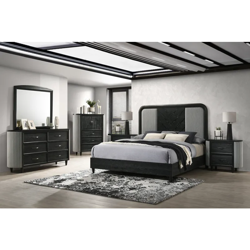 Skyline 5/0 Q 6pcs B/Dresser/Mirror/Chest/2 Nightstands