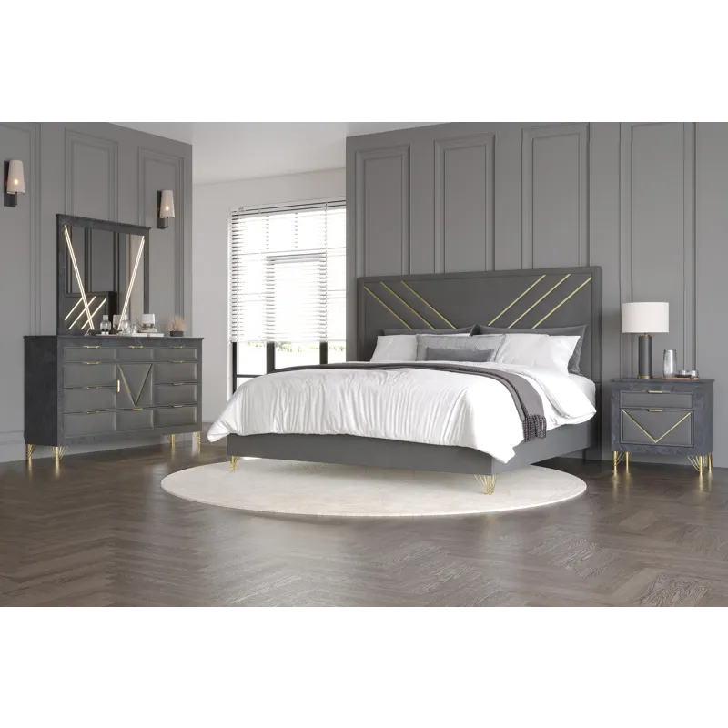 Symmetry 6/6 Eastern King 4pcs B/Dresser/Mirror/Nightstand