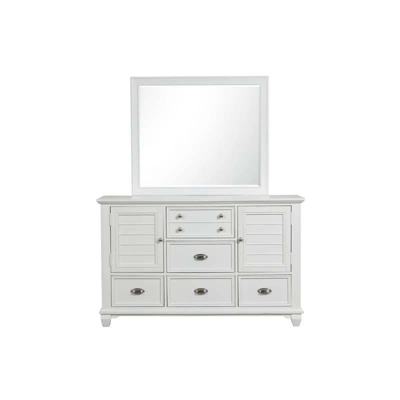 Jamestown 2pc Dresser & Mirror Set White