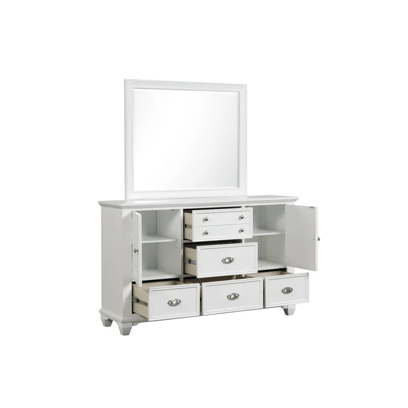 Jamestown 2pc Dresser & Mirror Set White