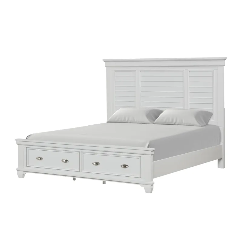 Jamestown Bed W/Storage Wht - Queen