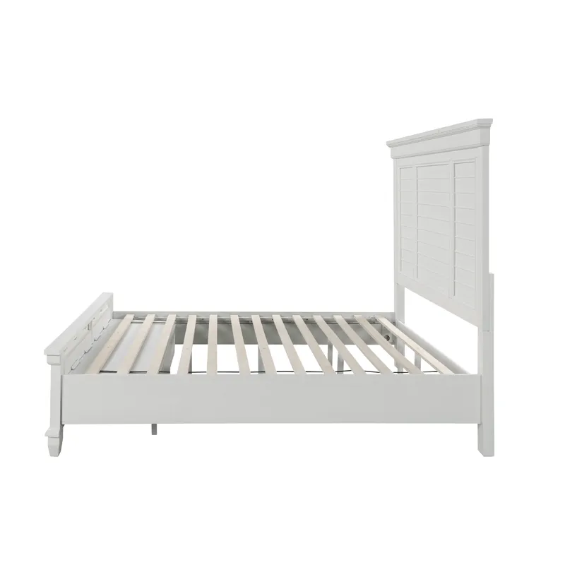 Jamestown Bed W/Storage Wht - Queen
