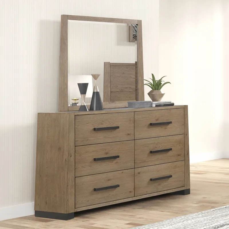 Viera Dresser & Mirror Natural Oak
