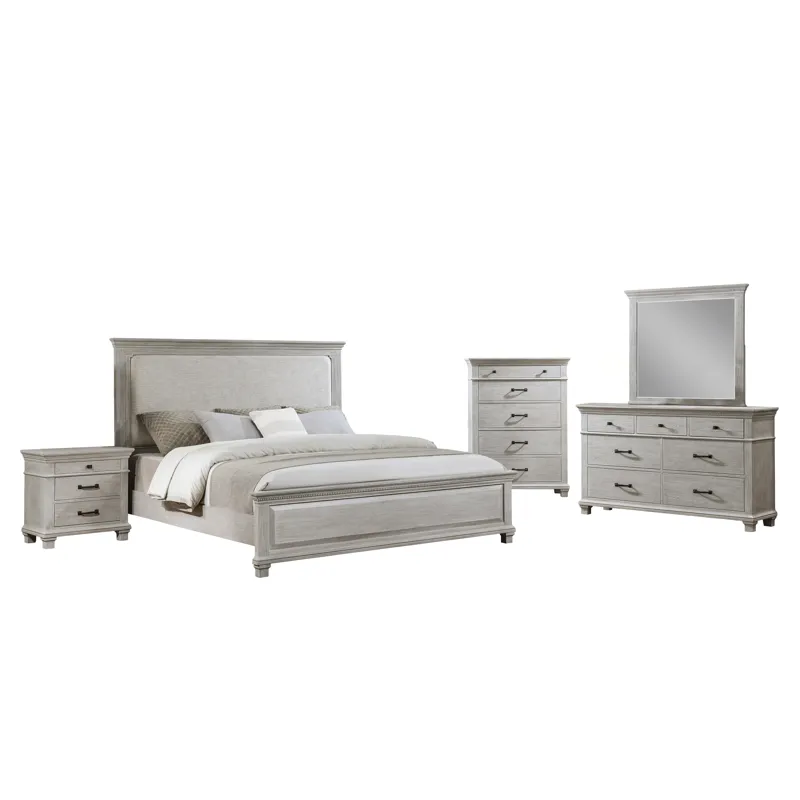 Silver Sands 6/6 Ek 5pcs B/Dresser/Mirror/Chest/Nightstand