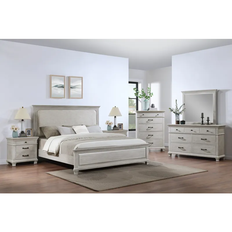Silver Sands 6/6 Ek 6pcs B/Dresser/Mirror/Chest/2 Nightstands
