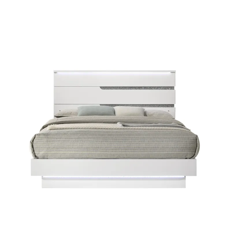 Paradox White Bed Only - King