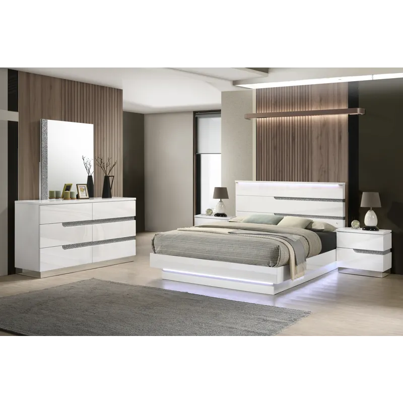 Paradox White 5/0 Q 5pcs B/Dresser/Mirror/2 Nightstands