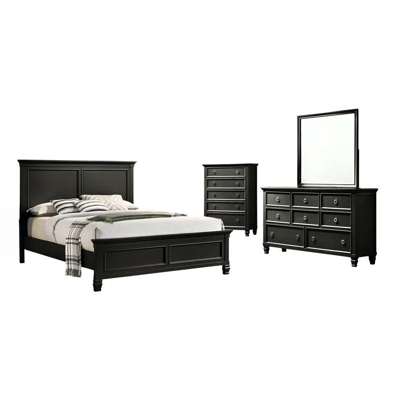 Tamarack 4pc Bed, R, R, H Black - King