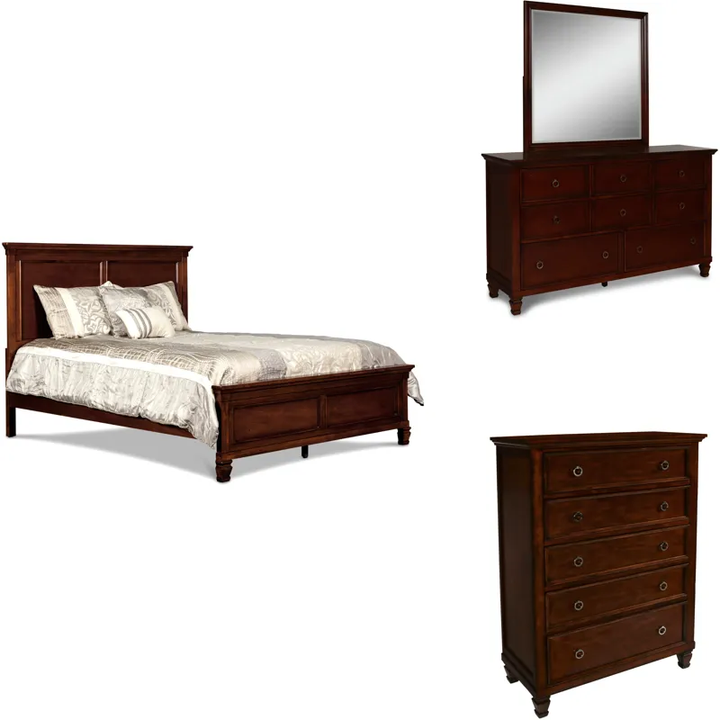 Tamarack 4pc Bed, R, R, H Brown Cherry - King