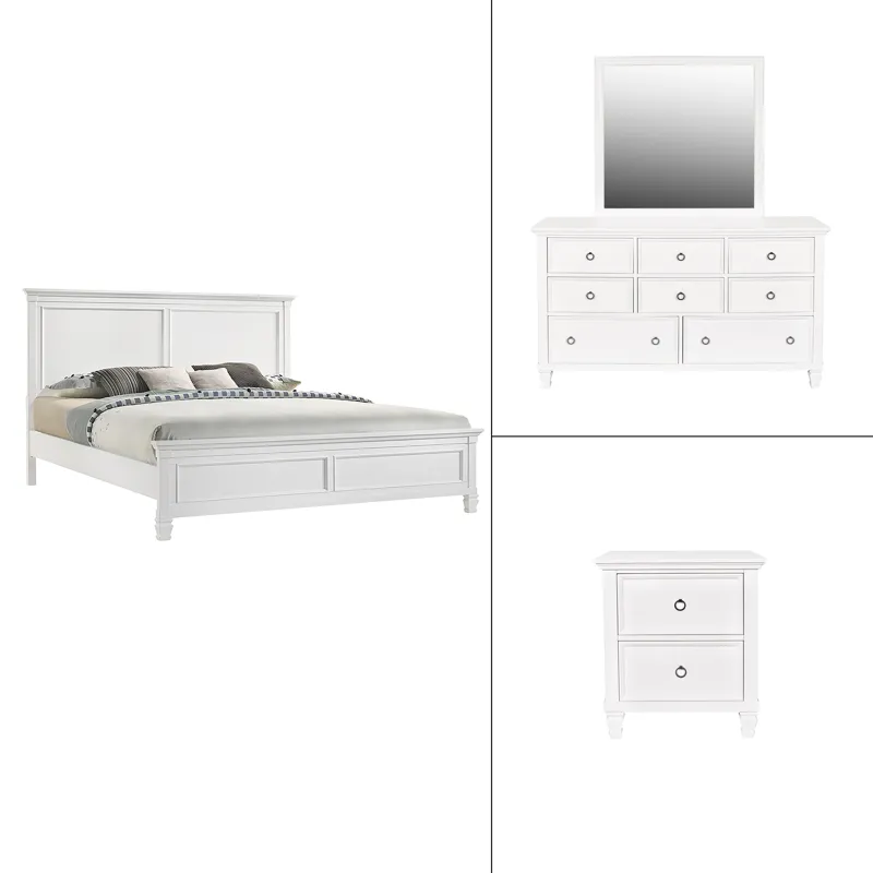 Tamarack 4pc-Bed, R, R, S-White - King