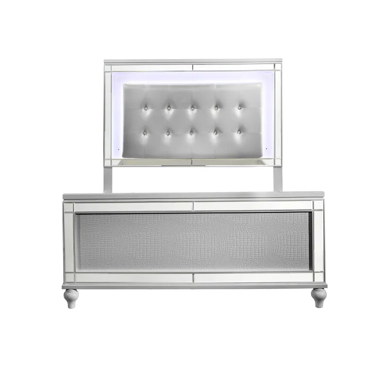Valentino Bed Silver - Queen