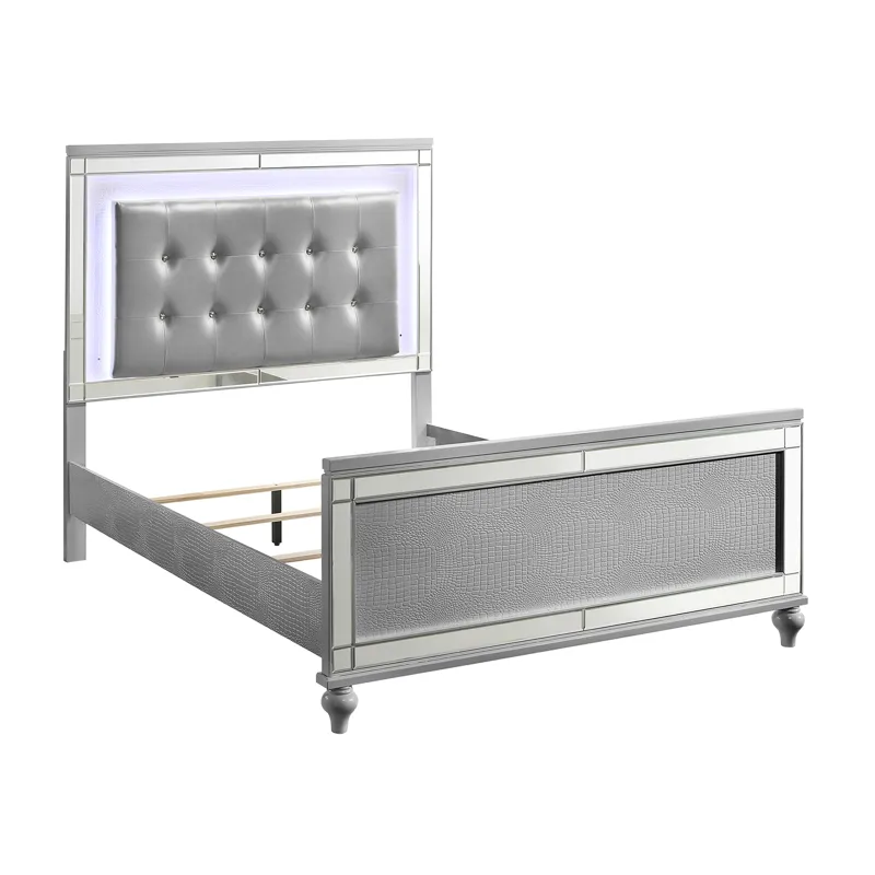 Valentino Bed Silver - Queen