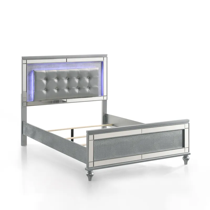 Valentino Bed Silver - Full