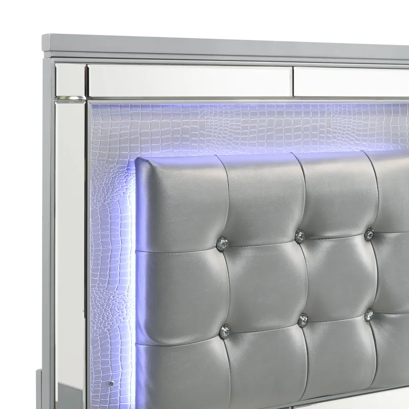 Valentino Bed Silver - Twin
