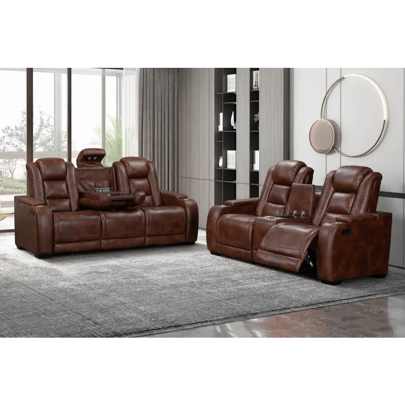 Chester 2 PCS Manual Sofa/Love Brown