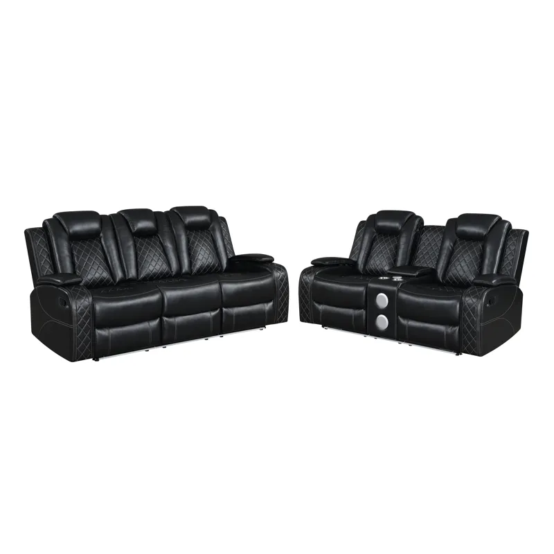 Orion II Manual 2pcs Sofa/Love Black