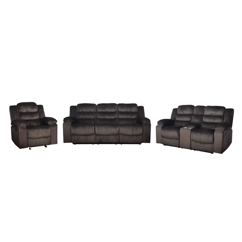Willow 3pcs Sofa/Love/Recliner Brown