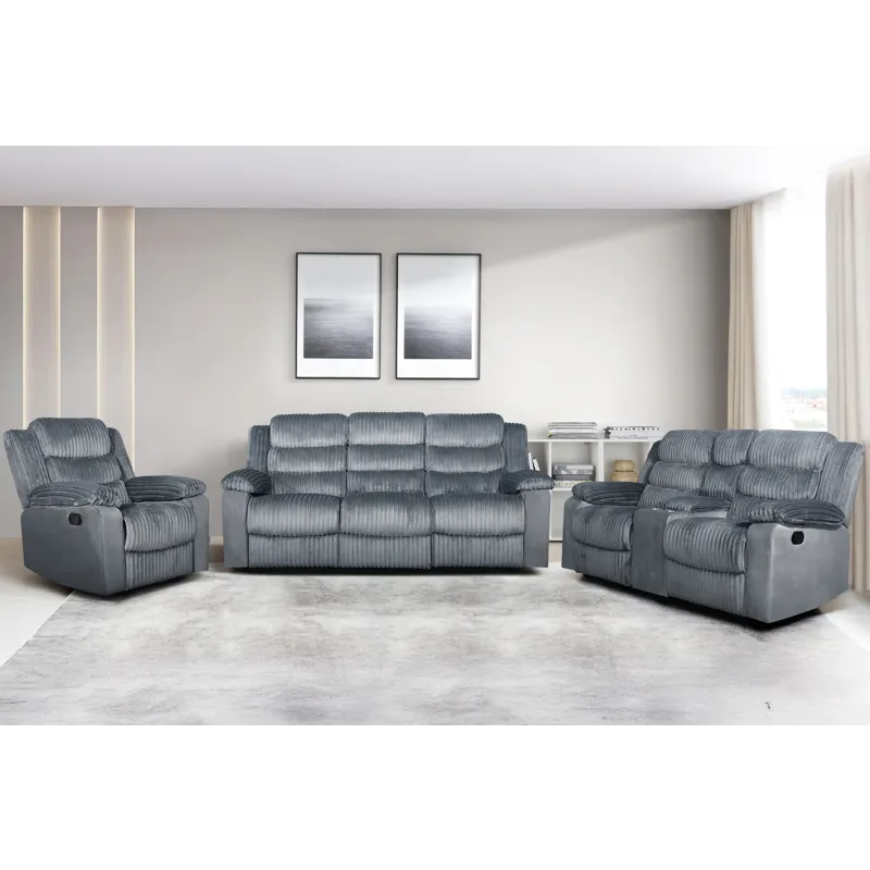 Willow 3pcs Sofa/Love/Recliner Gray