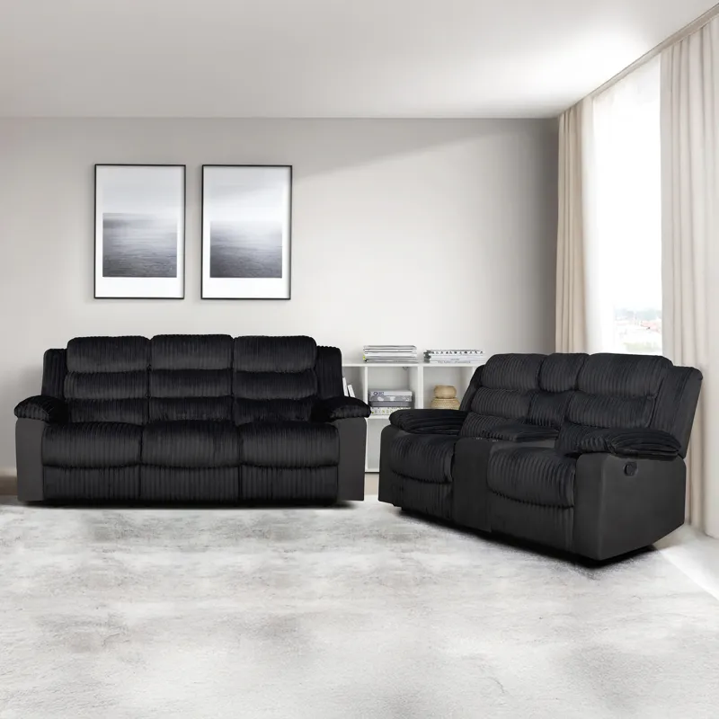Willow 2pcs Sofa/Love Black