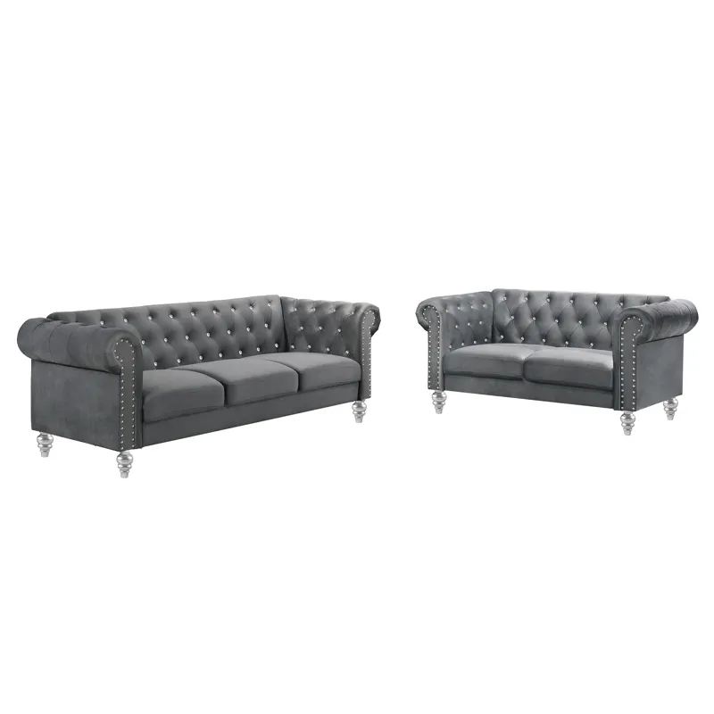 Emma Crystal Sofa Love Gray