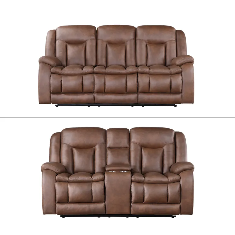 Morello 2pc P1 Sofa/Loveseat W Power Footrest-Brown