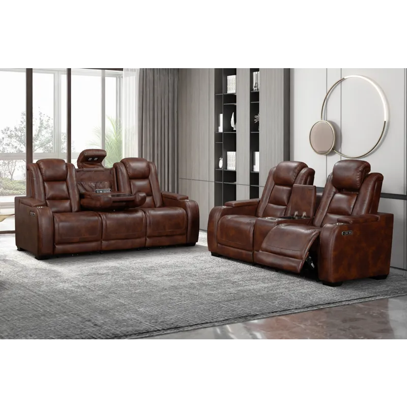 Chester 2 PCS P2 Power Sofa/Love Brown