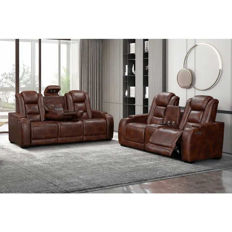 Chester 2 PCS P1 Power Sofa/Love Brown