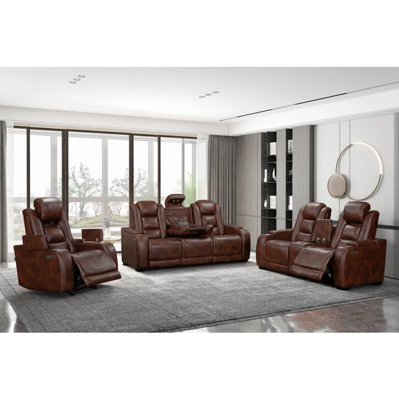Chester 3 PCS P2 Power Sofa/Love/Recliner Brown
