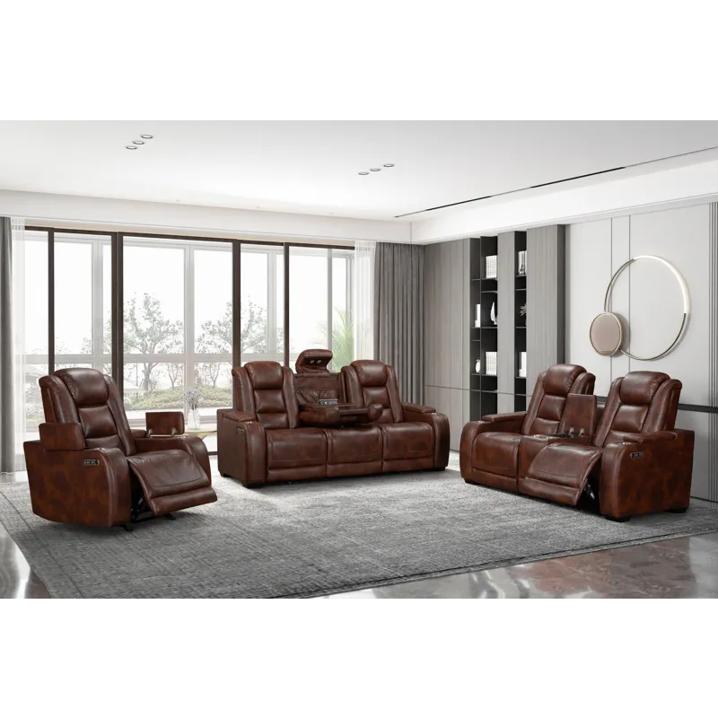 Chester 3 PCS P1 Power Sofa/Love/Recliner Brown