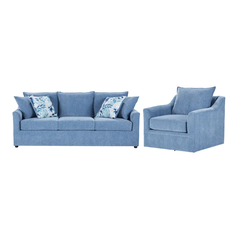 Sylvie 2 PCS Sofa Chair Blue Slate