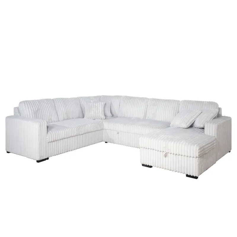 Bliss Sectional Sleeper-Mist Gray