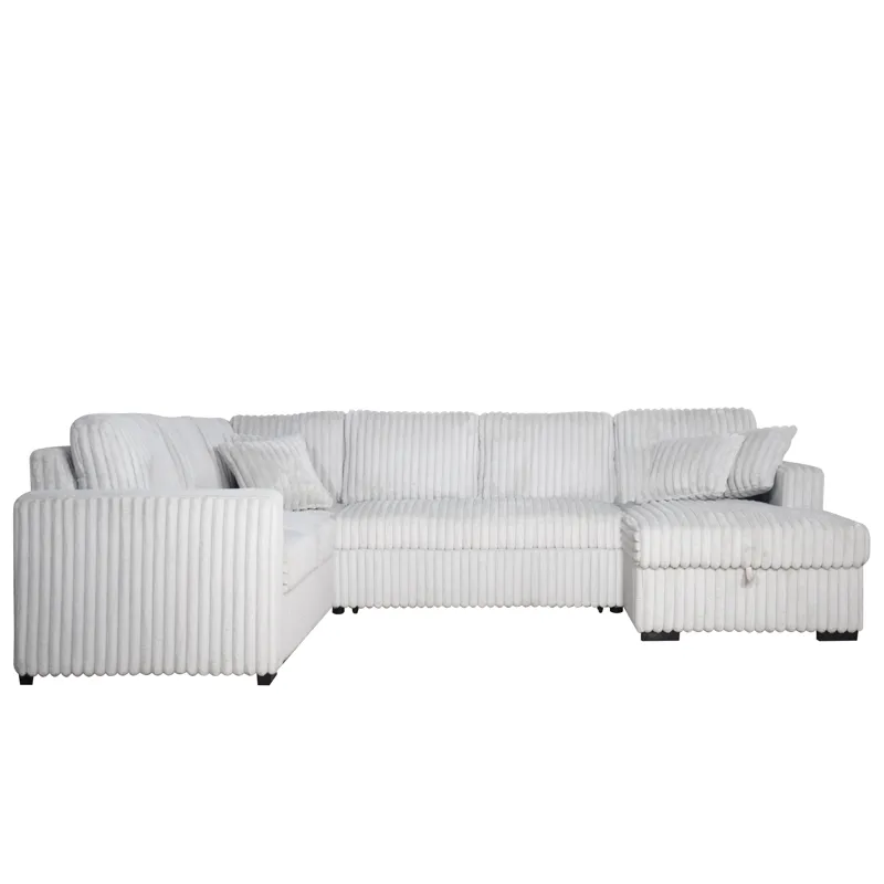 Bliss Sectional Sleeper-Mist Gray