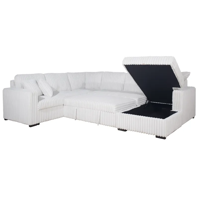 Bliss Sectional Sleeper-Mist Gray