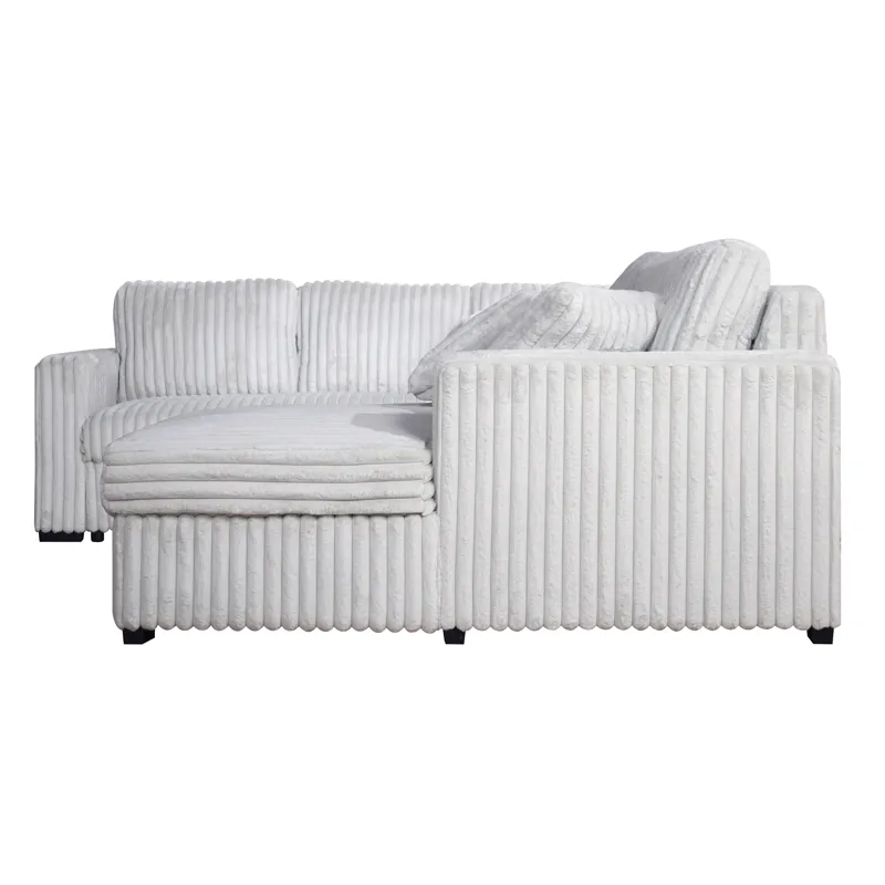 Bliss Sectional Sleeper-Mist Gray