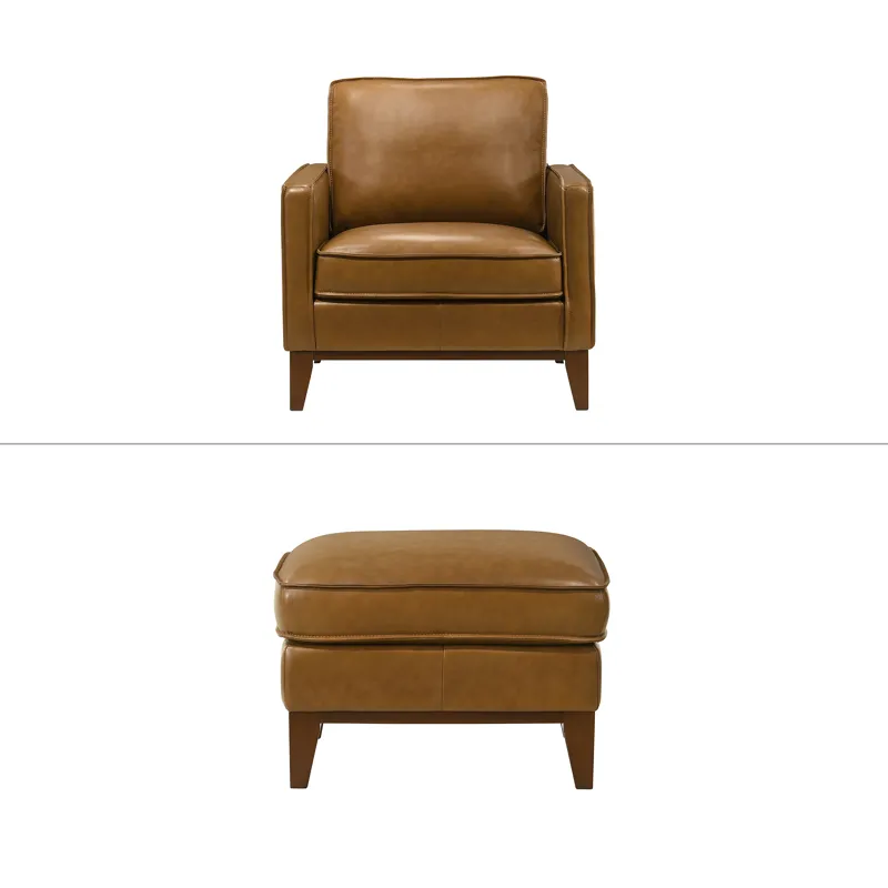 Caspar 2pcs Chair & Ottoman Caramel