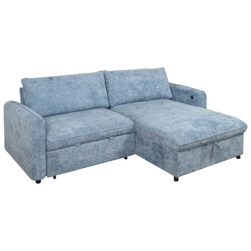Finn 2pcs LAF Sofa/Chaise Blue