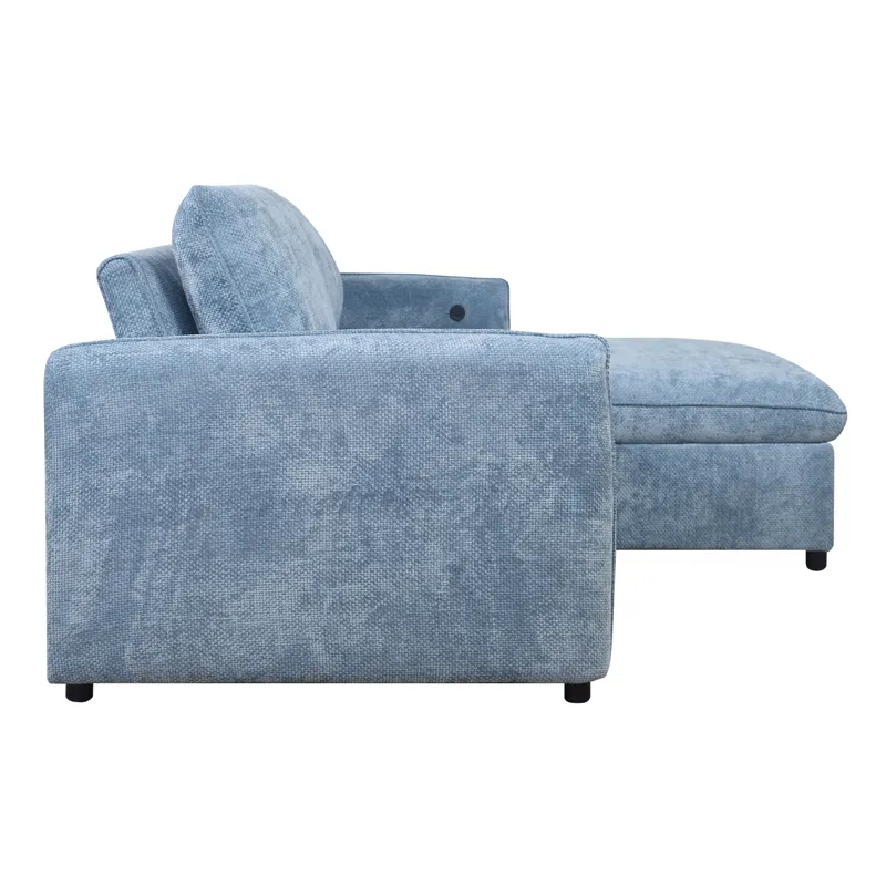 Finn 2pcs LAF Sofa/Chaise Blue