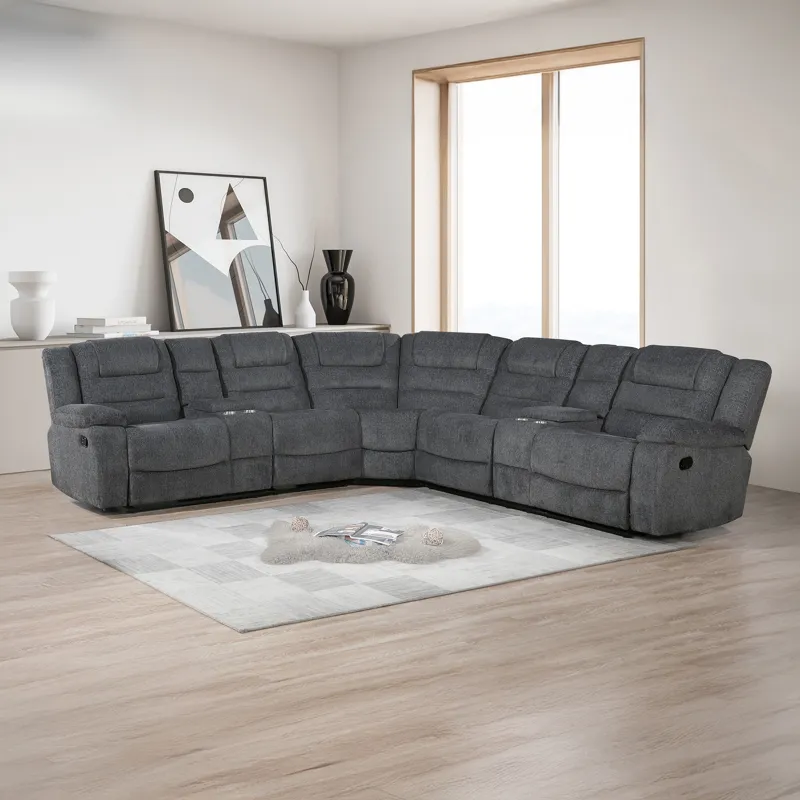 Redondo 3pcs Manual Sectional Love 2/Wedge-Dk Gray