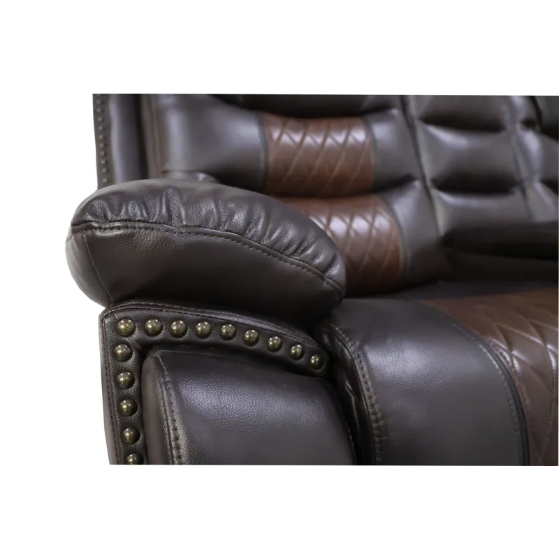 Nikko Console Loveseat W/Power Footrest-Brown