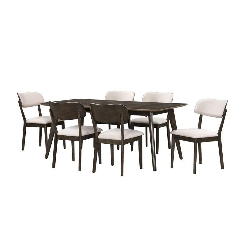 Rex Rectangle Dining Table And 6 Open Back Chairs