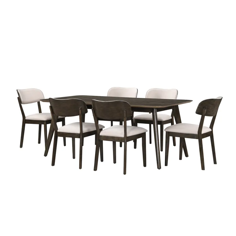 Rex Rectangle Dining Table And 6 Open Back Chairs