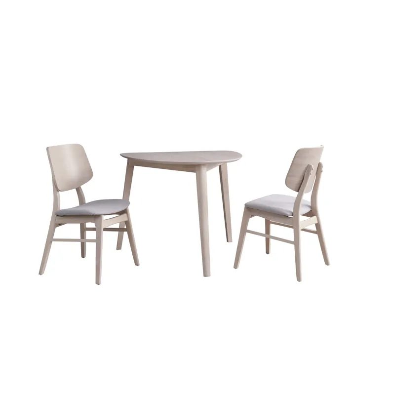 Oscar Corner Table And 2 Chairs-White Ash