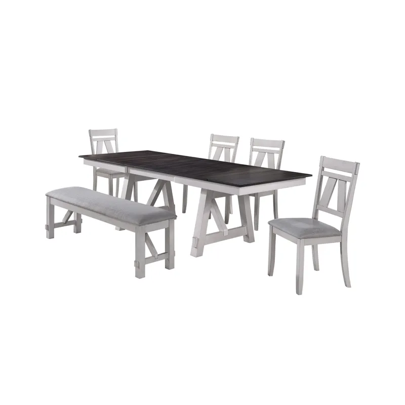 Maisie Dining Table W 4 Chairs & Bench