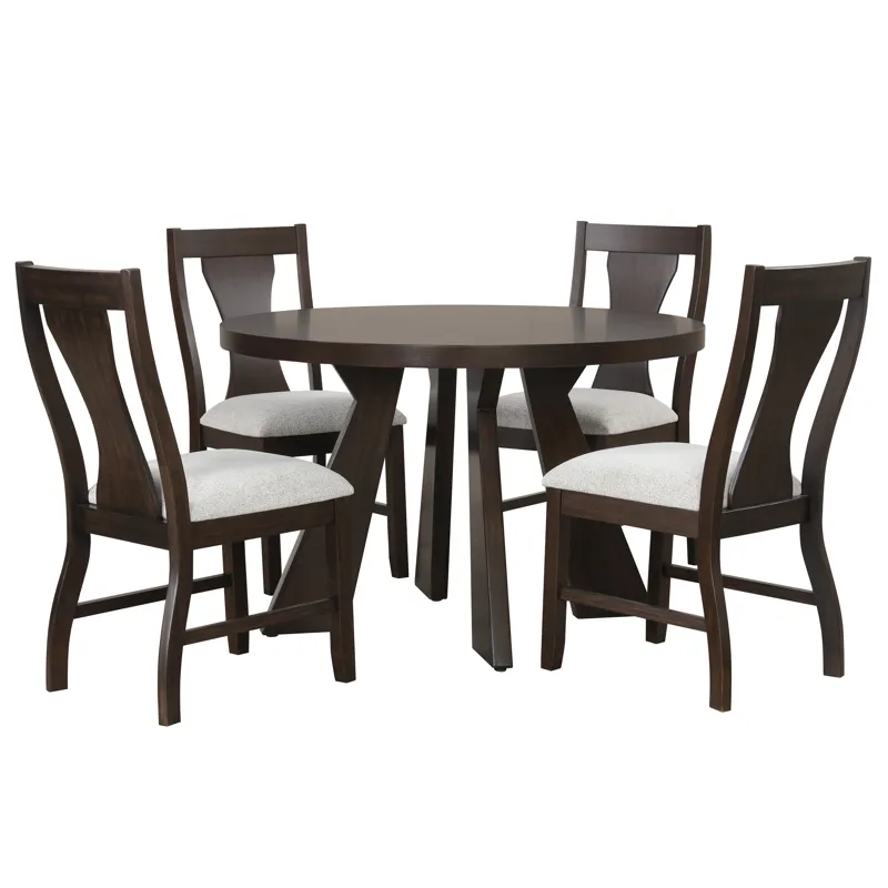 Chestnut Ridge 47\" Round Table And 4 Chairs