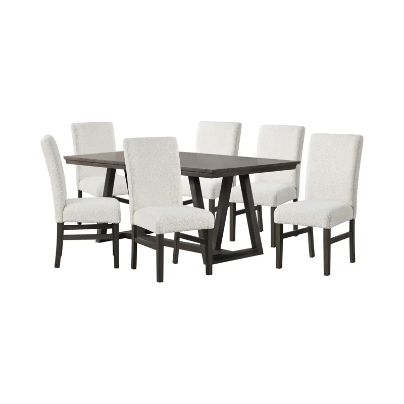 High Line Dining Table And 6 White Chairs