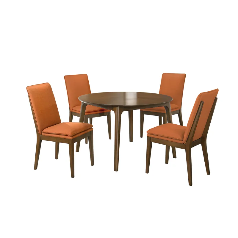Maggie Round Dining Table 4 Terracotta Chairs